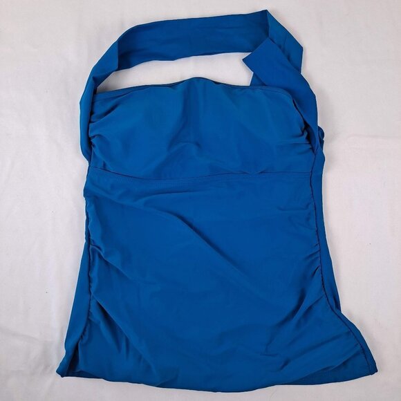 Tempt Me Size Med Turquoise Blue Tankini Swim One Shoulder Ruching NWT - Picture 2 of 15